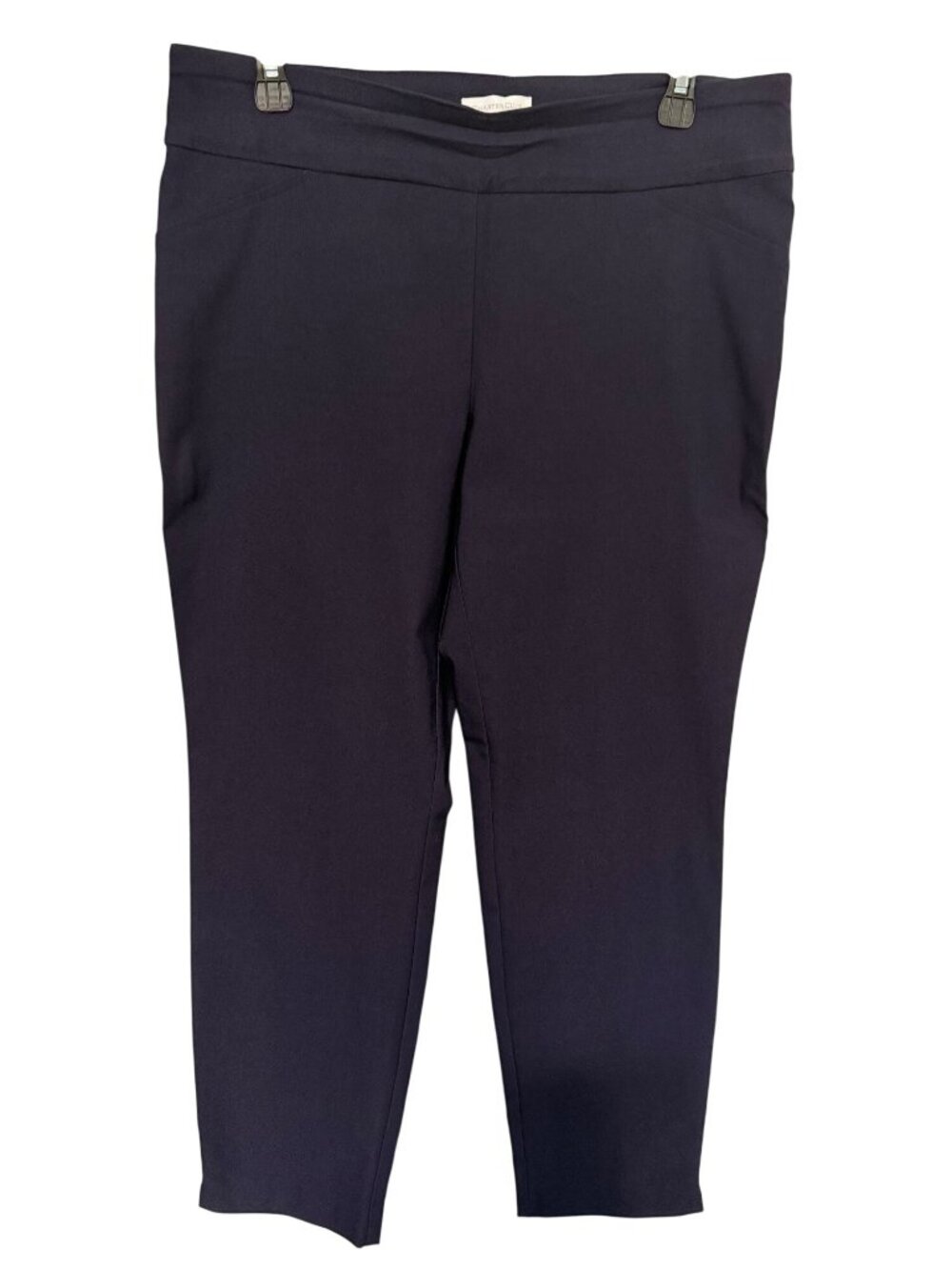 Charter Club Cambridge Slim Pants Navy Blue Pull On Womans 14P